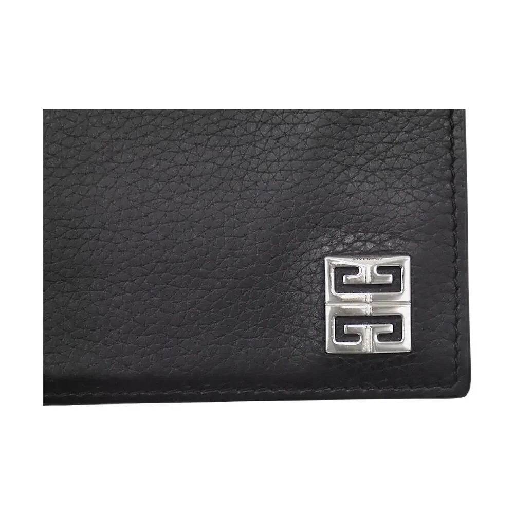 🔴 Givenchy 4G Logo 8CC Bifold Wallet - Black Leather